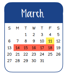 District School Academic Calendar for Smith Co Jjaep for March 2022