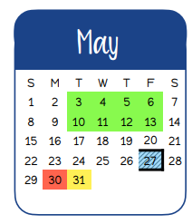 District School Academic Calendar for Bullard Intermediate for May 2022