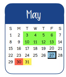 District School Academic Calendar for Smith Co Jjaep for May 2022