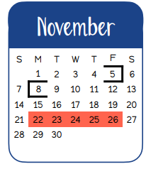 District School Academic Calendar for Bullard Es for November 2021