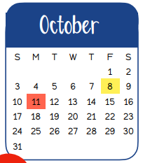 District School Academic Calendar for Bullard Es for October 2021
