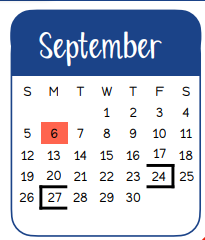 District School Academic Calendar for Bullard Es for September 2021
