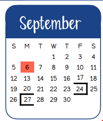 District School Academic Calendar for Smith Co Jjaep for September 2021