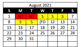 District School Academic Calendar for Buna High School for August 2021