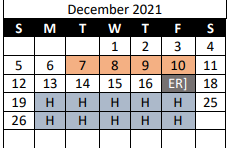 District School Academic Calendar for Buna Elementary for December 2021