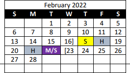 District School Academic Calendar for Buna High School for February 2022