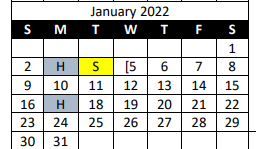 District School Academic Calendar for Buna High School for January 2022