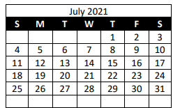 District School Academic Calendar for Buna Elementary for July 2021