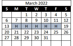 District School Academic Calendar for Buna High School for March 2022