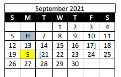 District School Academic Calendar for Buna Junior High for September 2021