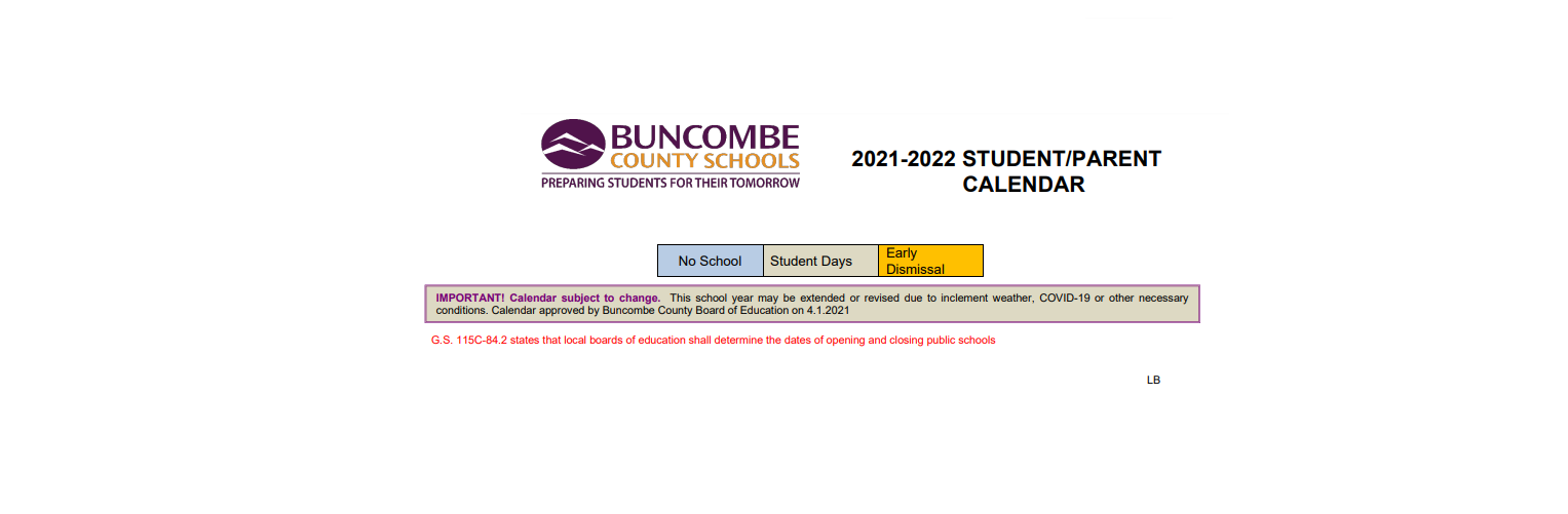 District School Academic Calendar Key for Cane Creek Middle