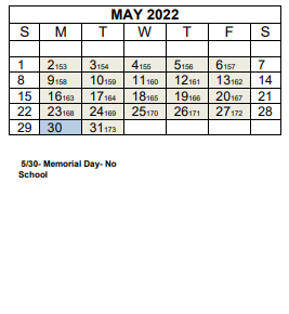 District School Academic Calendar for Charles C Bell Elementary for May 2022