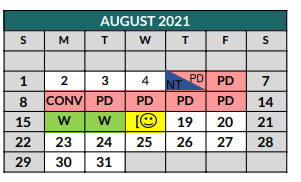 District School Academic Calendar for Crossroads High School for August 2021