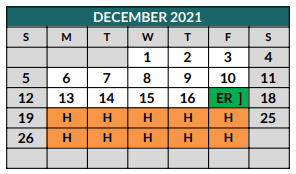 District School Academic Calendar for Johnson County Jjaep for December 2021