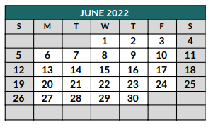 District School Academic Calendar for Norwood Elementary for June 2022