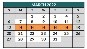 District School Academic Calendar for Johnson County Jjaep for March 2022
