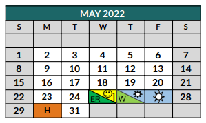 District School Academic Calendar for The Academy At Nola Dunn for May 2022