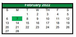 District School Academic Calendar for Caddo Mills Middle for February 2022