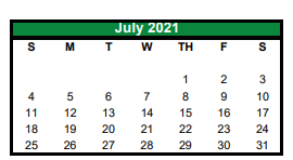 District School Academic Calendar for Caddo Mills Elementary for July 2021