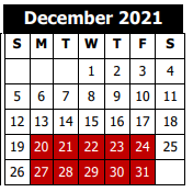 District School Academic Calendar for Jake Drost School For Exceptional Children for December 2021