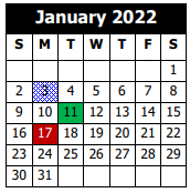 District School Academic Calendar for Bell City High School for January 2022