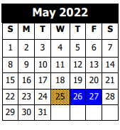District School Academic Calendar for Gillis Elementary School for May 2022