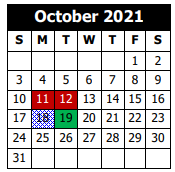 District School Academic Calendar for Jessie D. Clifton Elementary School for October 2021