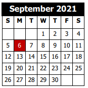 District School Academic Calendar for Gillis Elementary School for September 2021
