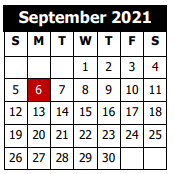 District School Academic Calendar for Pearl Watson Elementary School for September 2021