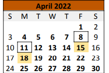 District School Academic Calendar for Caldwell Elementary for April 2022