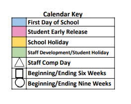 District School Academic Calendar Legend for Caldwell Middle