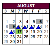 District School Academic Calendar for Callisburg High School for August 2021