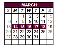 District School Academic Calendar for Callisburg High School for March 2022