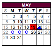 District School Academic Calendar for Callisburg Elementary for May 2022