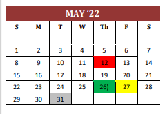 District School Academic Calendar for Cameron Yoe High School for May 2022