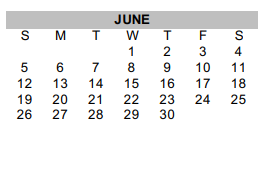 District School Academic Calendar for Canadian Middle for June 2022