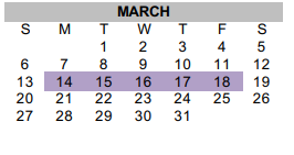 District School Academic Calendar for Canadian H S for March 2022