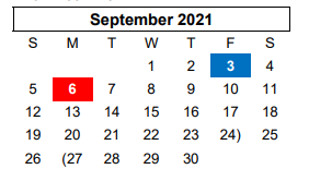 District School Academic Calendar for Randall High School for September 2021