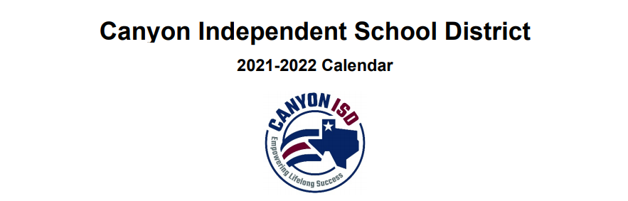 District School Academic Calendar for Canyon Intermediate School