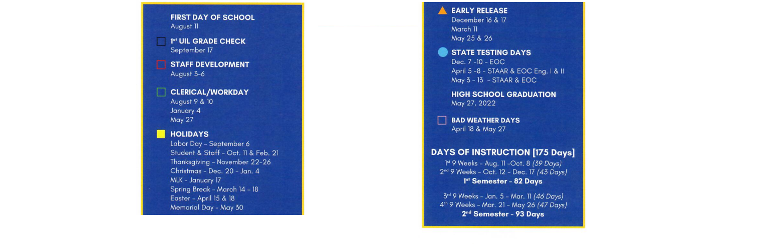 District School Academic Calendar Key for Carlisle School