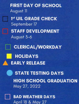 District School Academic Calendar Legend for Troup Caep