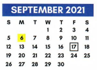 District School Academic Calendar for Troup Caep for September 2021
