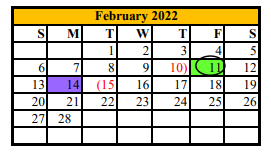 District School Academic Calendar for Big Wells Elementary for February 2022