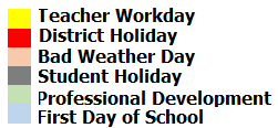 District School Academic Calendar Legend for Davis Elementary