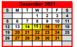 District School Academic Calendar for Baker-koonce Int for December 2021