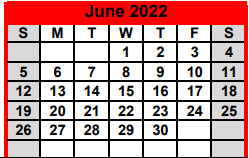 District School Academic Calendar for Carthage J H for June 2022