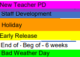 District School Academic Calendar Legend for Carthage Pri