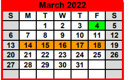 District School Academic Calendar for Carthage J H for March 2022