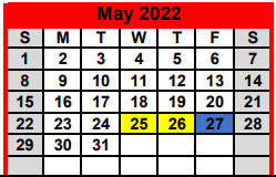 District School Academic Calendar for Baker-koonce Int for May 2022