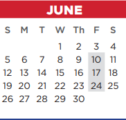 District School Academic Calendar for High Pointe Elementary for June 2022
